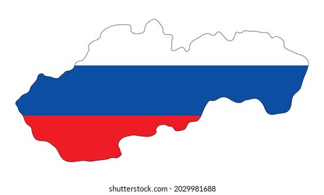 Slovakia Color flag map. Vector illustration of national symbol. Graphic design of patriotic element
