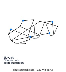Tecnología tecnológica de conexión de Eslovaquia Ilustración del icono del logotipo poligonal geométrico
