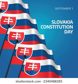 Slovakia constitution day design template good for celebration. Slovakia flag design. Slovakia independence day. Flat design.
