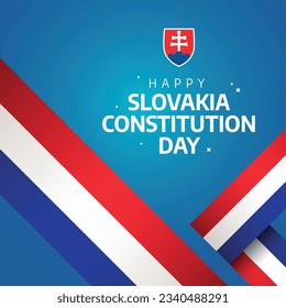 Plantilla de diseño del día de la constitución de Eslovaquia buena para la celebración. Diseño de la bandera de Eslovaquia. Día de la Independencia de Eslovaquia. Diseño plano.