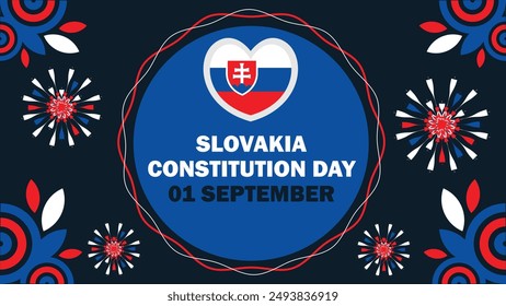 Slovakia Constitution Day vector banner design. Happy Slovakia Constitution Day modern minimal graphic poster illustration.