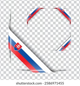 Slovakia corner national flag with shadow
