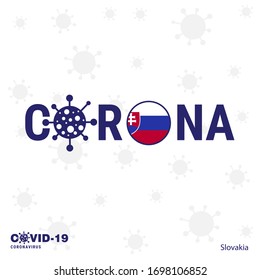 Slovakia Coronavirus Typography. COVID-19 country banner. Stay home, Stay Healthy. Take care of your own health