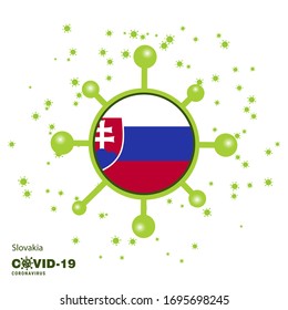 Slovakia Coronavius Flag Awareness Background. Stay home, Stay Healthy. Take care of your own health. Pray for Country