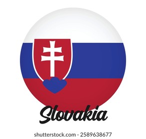 Slovakia country flag in circle vector illustration