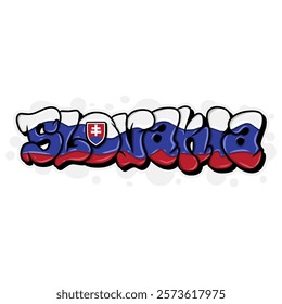 slovakia country flag in graffiti art style