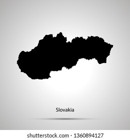 Mapa de Eslovaquia, simple silueta negra