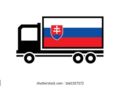 slovakia delivery truck, isolated on white background