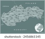 Slovakia - detailed map with administrative divisions country. Vector illustration