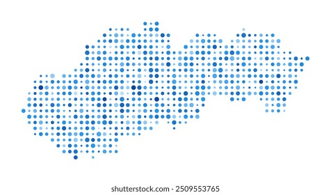 Slovakia Dot Map. Country Digital Style Shape. Slovakia vector image. Country shape with blue circular dots. Awesome vector illustration.