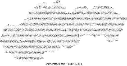 Slovakia dotted map. Dots are arranged horizontally