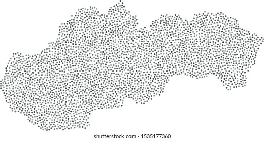 Slovakia dotted map. Dots are arranged randomly.
