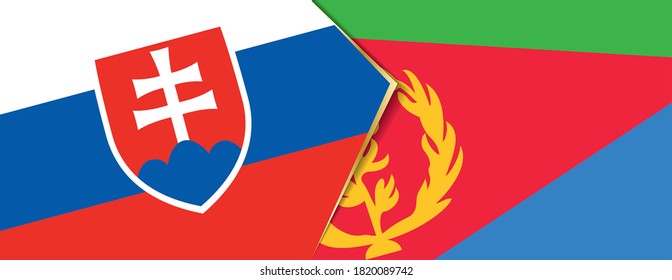Slovakia and Eritrea flags, two vector flags symbol of relationship or confrontation.
