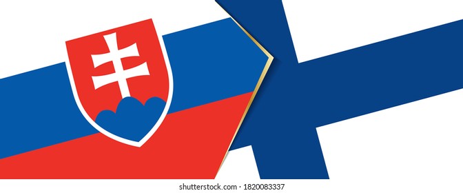 Slovakia and Finland flags, two vector flags symbol of relationship or confrontation.