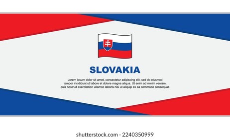 Plantilla de diseño de fondo de resumen de marca de Eslovaquia. Ilustración del vector de caricaturas del Día de la Independencia de Eslovaquia. Vector de Eslovaquia