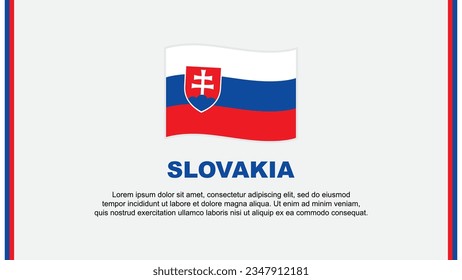 Plantilla de diseño de fondo de resumen de marca de Eslovaquia. Cartel del Día de la Independencia de Eslovaquia Ilustración de vectores de medios sociales. Caricatura de Eslovaquia