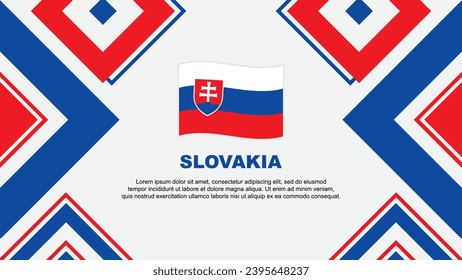 Slovakia Flag Abstract Background Design Template. Slovakia Independence Day Banner Wallpaper Vector Illustration. Slovakia Independence Day