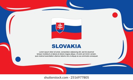 Slovakia Flag Abstract Background Flat Design Template. Slovakia Independence Day Banner Wallpaper Vector Illustration. Slovakia Illustration