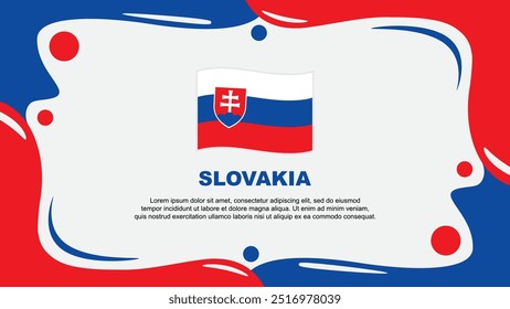 Plantilla de diseño plano de fondo Abstractas de bandera de Eslovaquia. Anuncio Ilustración vectorial del Fondo de pantalla del Día de la Independencia de Eslovaquia. Eslovaquia Diseño