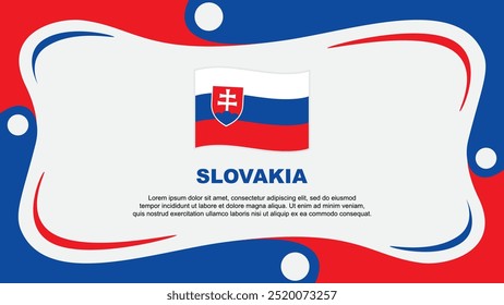 Plantilla de diseño plano de fondo Abstractas de bandera de Eslovaquia. Anuncio Ilustración vectorial del Fondo de pantalla del Día de la Independencia de Eslovaquia. Día de la Independencia de Eslovaquia