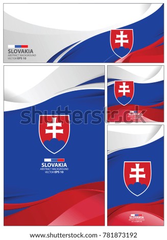 Slovakia flag abstract colors background. Collection banner design. brochure vector illustration.