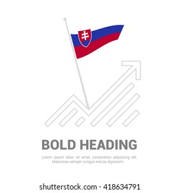 Slovakia Flag with analytics graph up, Bold heading and place for text template