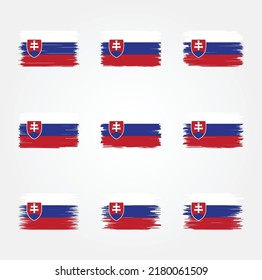 Slovakia Flag Brush Collection. National Flag