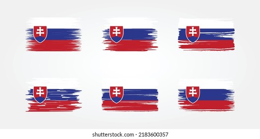 Slovakia Flag Brush Collection. National Flag