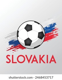 Slovakia Flag with Brush Effect for Soccer Theme