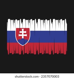 Bandera de Eslovaquia con vector de pincel Ilustración