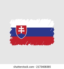 Slovakia Flag Brush Strokes. National Flag