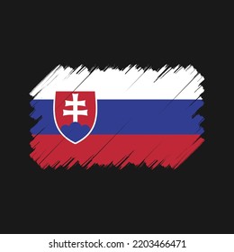 Slovakia flag brush strokes painted