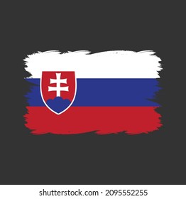 Bandera de Eslovaquia con estilo de pincel