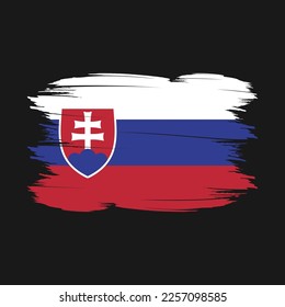 Slovakia Flag Brush Vector Illustration