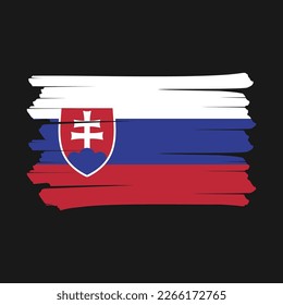 Slovakia Flag Brush Vector Illustration