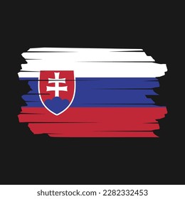 Slovakia Flag Brush Vector Illustration