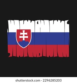 Slowakische Flagge - Vektorgrafik mit Pinselstrich