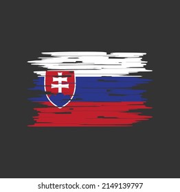 Slovakia Flag Brush Vector. National Flag