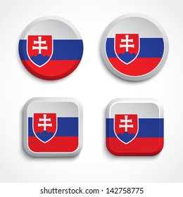 Slovakia flag buttons, vector illustration