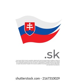 Bandera de Eslovaquia. Bandera de eslovaquia de rayas coloreadas sobre un fondo blanco. Diseño vectorial de afiches nacionales con dominio sk, lugar para texto. Tricolor, pinceladas. Banner patriótico del estado, portada