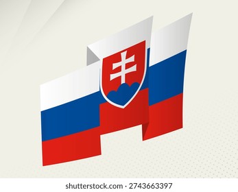 Slovakia Flag with Dynamic Waving Design, Flag with Abstract Waving Motion. Vector Illustration.