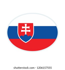 Slovakia flag. Slovakia ellipse flag.