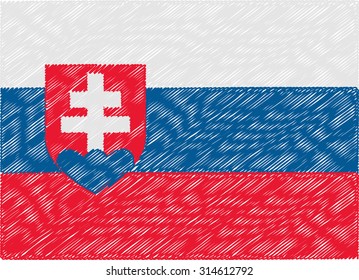slovakia flag embroidered zigzag