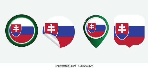 Slovakia flag. flat icon symbol vector illustration