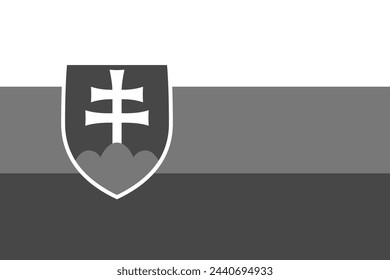 Slovakia flag - greyscale monochrome vector illustration. Flag in black and white