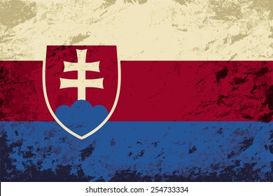 Slovakia flag Grunge background. Vector illustration Eps 8.