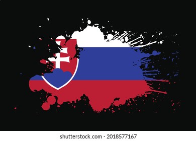 Slovakia Flag With Grunge Effect Design. It will be used t-shirt graphics, print, poster and Background.
