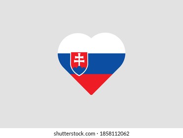 Slovakia flag in heart outline