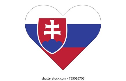Slovakia flag heart shaped vector