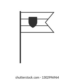Slovakia flag icon in black outline flat design. Independence day or National day holiday concept.